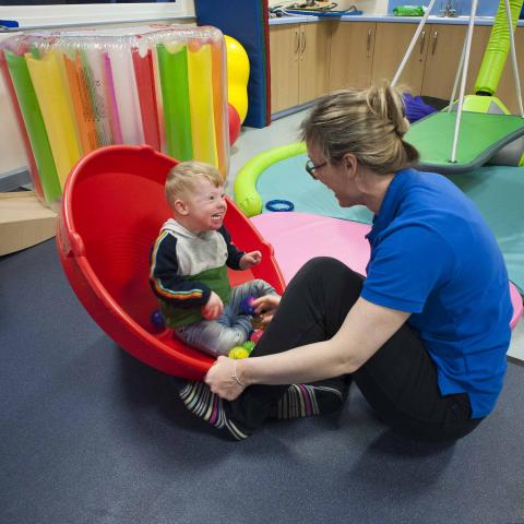 Trained therapists support children and young people to have fun and exercise at our Pop-Up roadshow