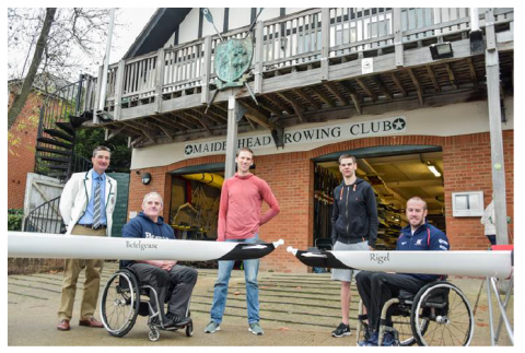 Adaptive Squad at Maidenhead Rowing Club, our adaptive athletes with Coach and Club Captain