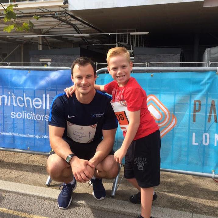 BPT trainer Matt with a young client before a fitness event.